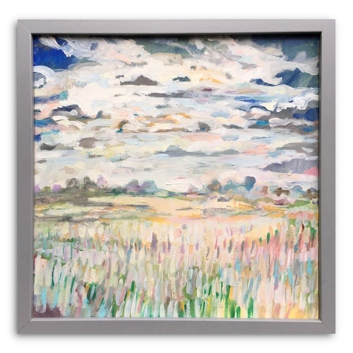 Impressionistic Landscape Oil Painting By Guy Pickford, 13 X 13, Spring In The Air, Original Artwork