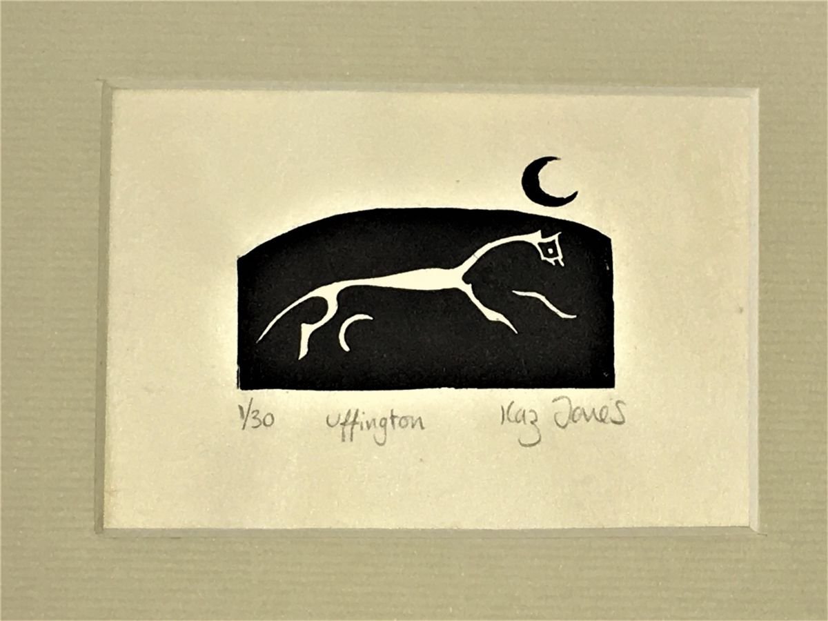 Impressionistic Animal Etchings & Engravings By Kaz Jones, 5 X 4", Uffington White Horse, Original Artwork