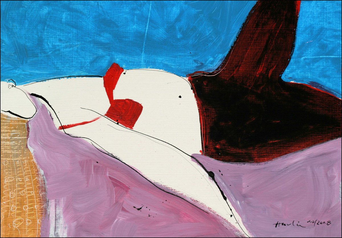 Portrait Acrylic Painting By Jiri Havlik, 20 X 14, This Summer, Original Artwork