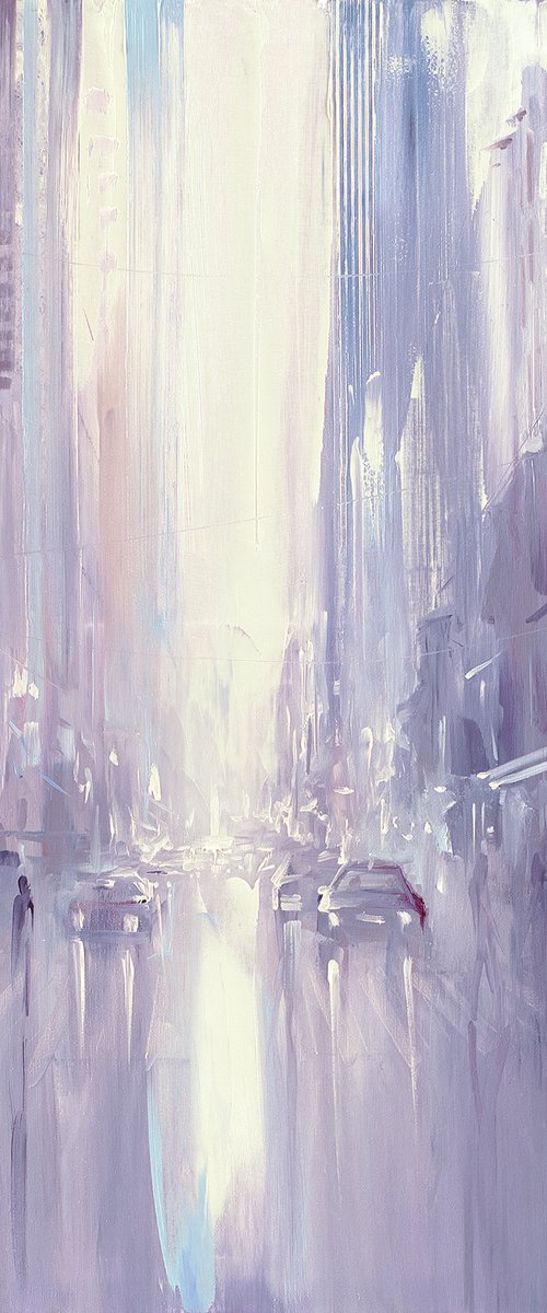 City painting Morning Light by Bozhena Fuchs
