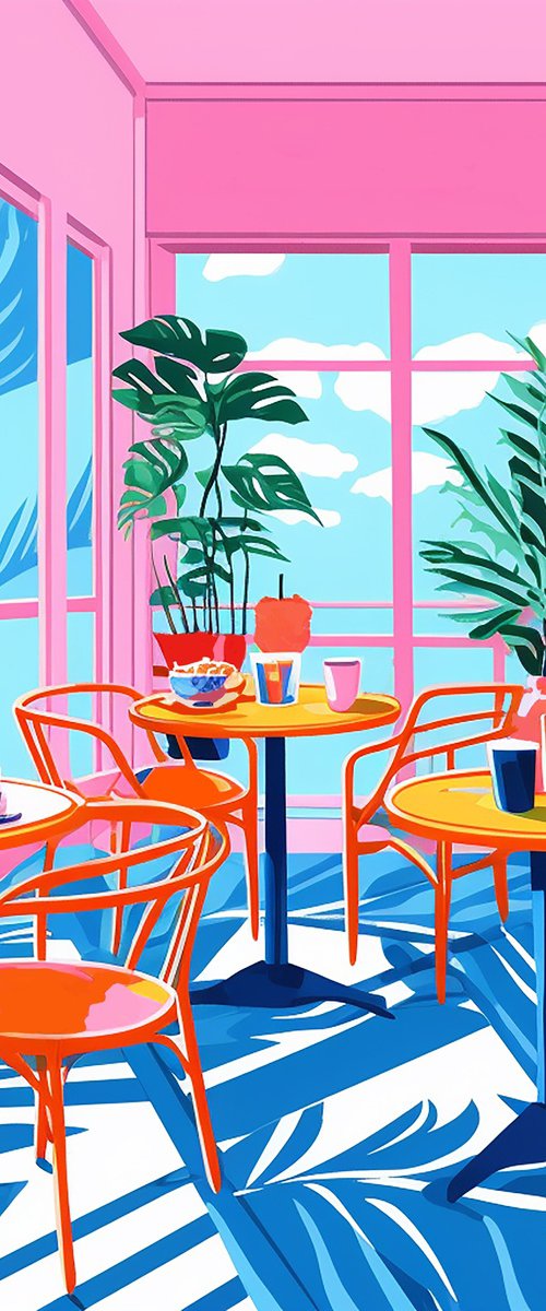 Morning cafe (David Hockney inspired) by Kosta Morr