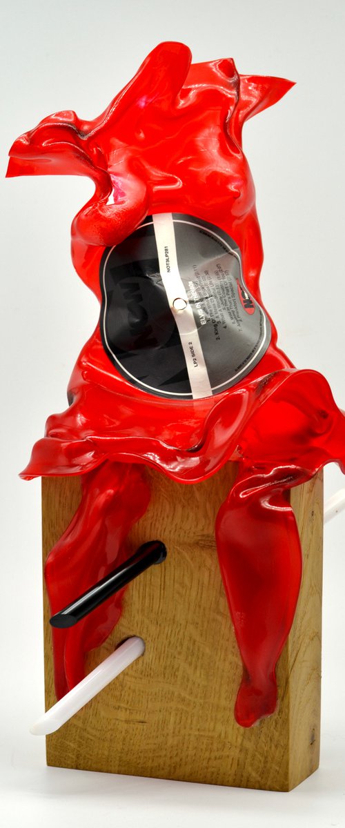 Vinyl Music Record Sculpture - "Wake Up and Fight" by Seona Mason