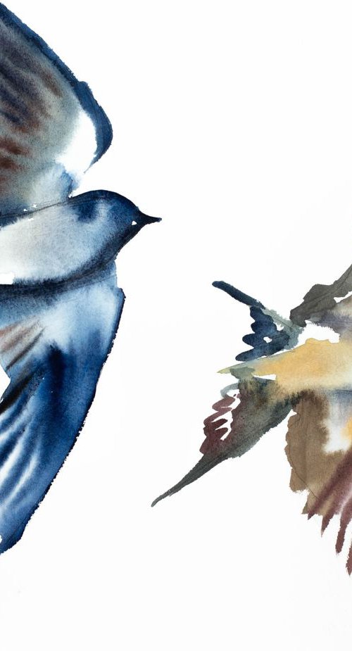 Swallows in Flight No. 12 by Elizabeth Becker