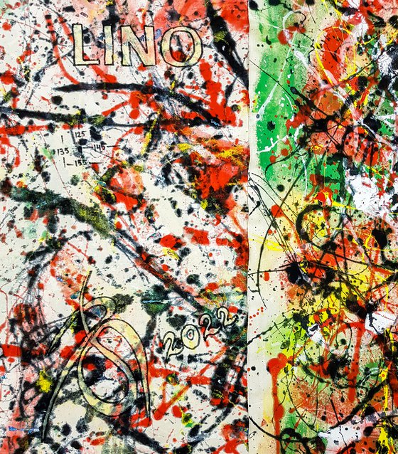 Lino (H)135x(W)155 cm. Similar to a Jackson Pollock