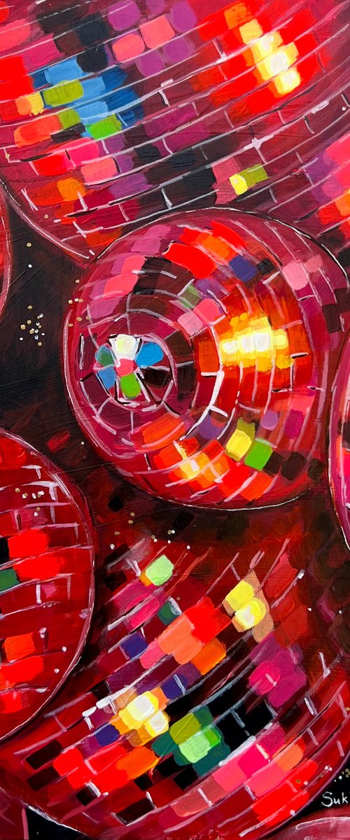 Red Disco Balls by Victoria Sukhasyan