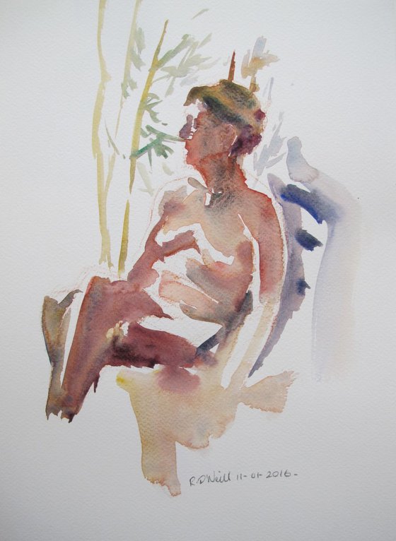 seated female nude