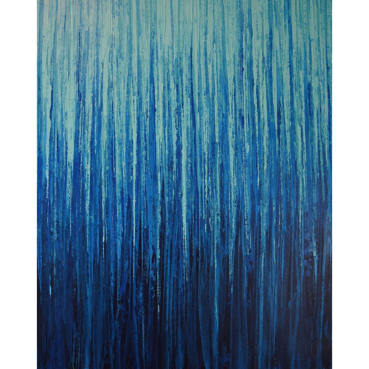 Expressive Abstract Acrylic Painting By Suzanne Vaughan, 24 X 30", Blues - Textured Abstract, Original Artwork