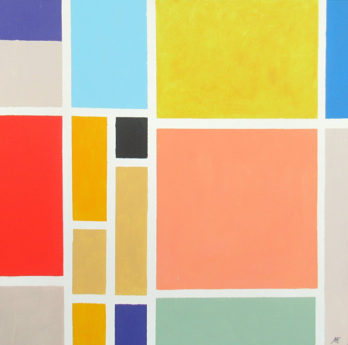 Abstract Acrylic Painting By Megha Hendrick., 26 X 26", All-Out., Original Artwork