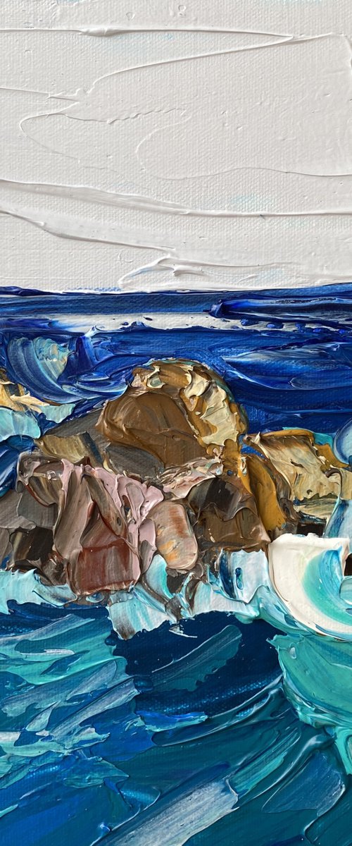 Rocks and ocean by Guzaliya Xavier