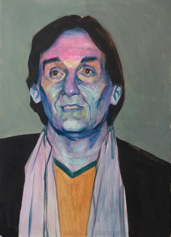 modern pop portrait of a french actor: Pierre Palmade