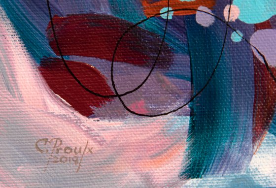 Sous l’océan 1 - Original small abstract painting - Ready to hang