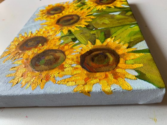 Sunflowers ! Oil painting! Ready to hang canvas