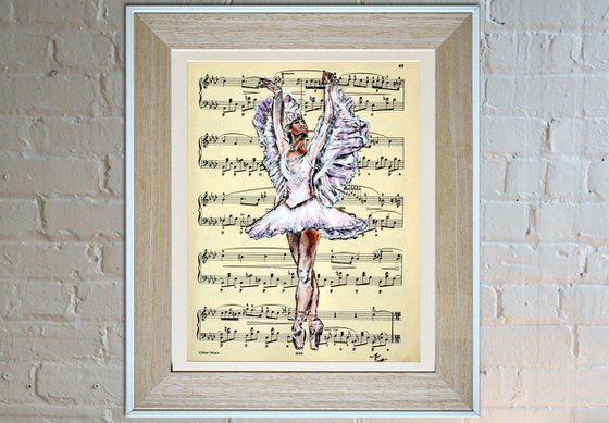 Ballerina XXXI- Vintage Music Page, GIFT idea