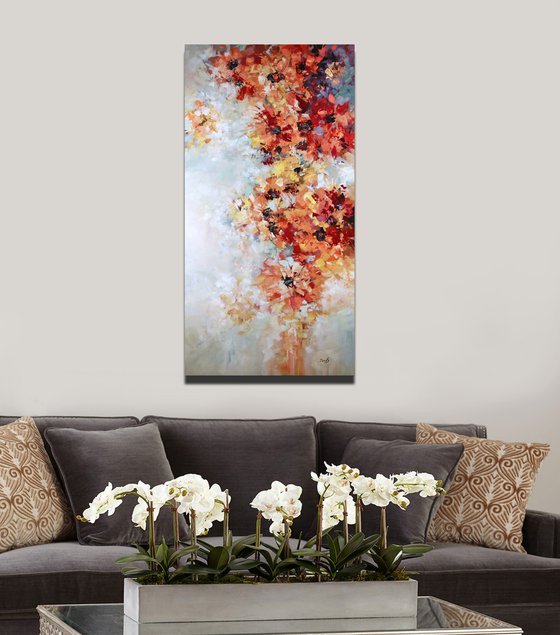 Love Blooms - Flowers Oil Abstract Painting Drop of Light