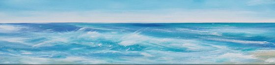 Beside the Seaside 1 - Blue, Panoramic, Cornwall, Scotland, Coast, Seascape