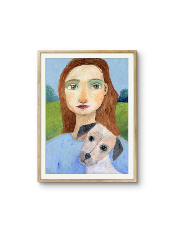 Young Lady with Dog