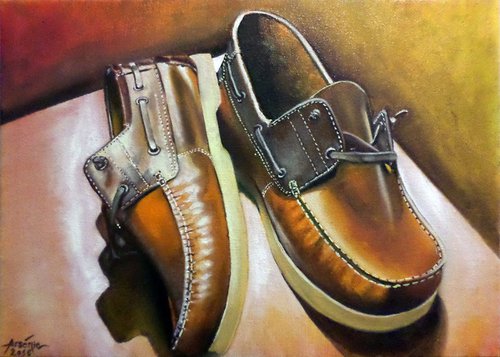Pair of leather shoes by Iulian Arsenie