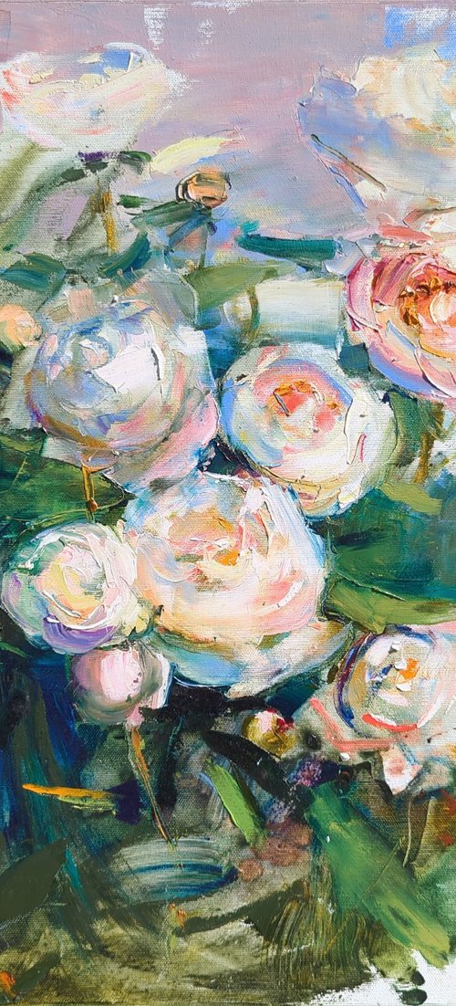 Morning garden. Peonies by Helen Shukina