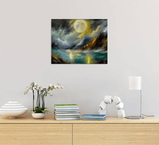 Moonlight Sonata Oil Abstract Seascape