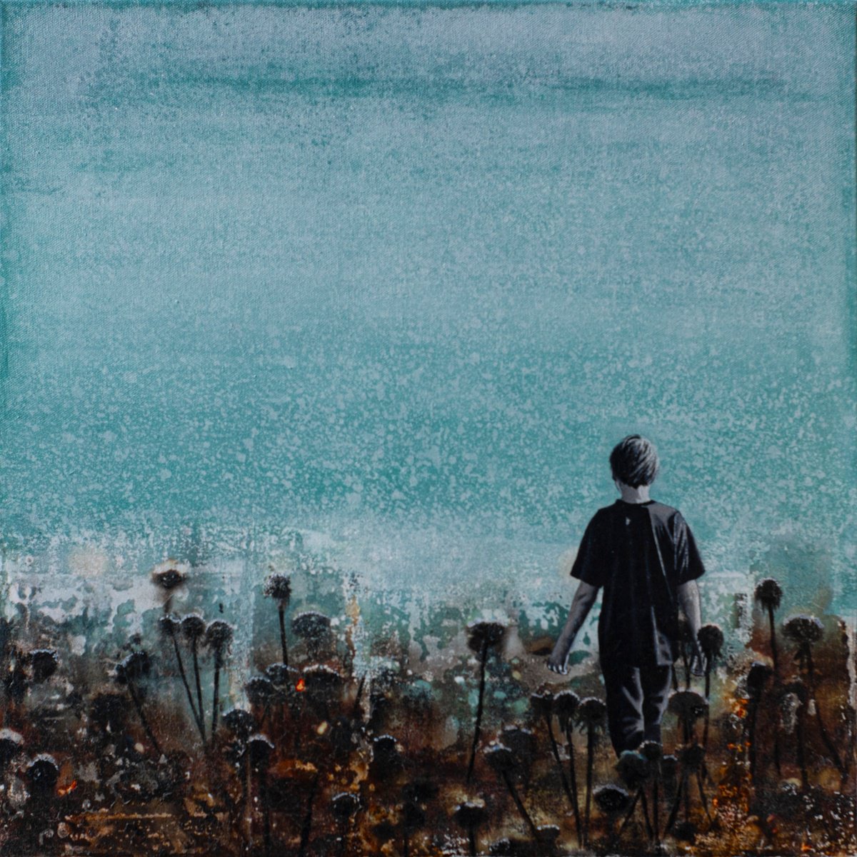 Expressive Landscape Painting By Db Waterman, 20 X 20, Blown Away, Original Artwork