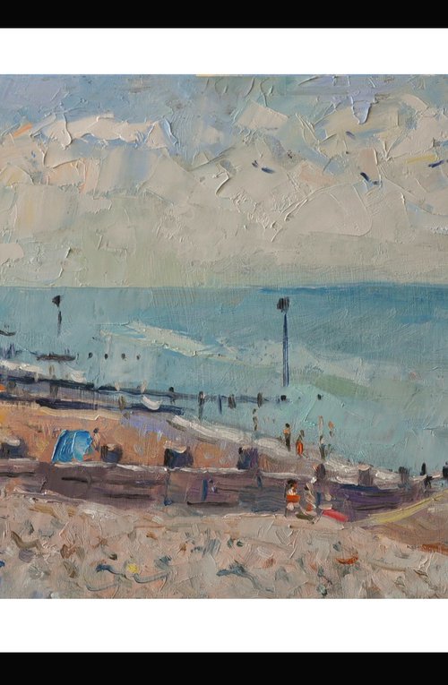 The Beach at Rustington by Andre Pallat
