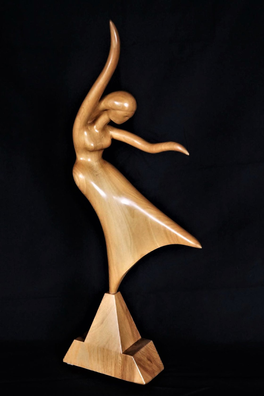 Nude Woman Wood Sculpture GIRL and TREE Wood sculpture by Jakob Wainshtein