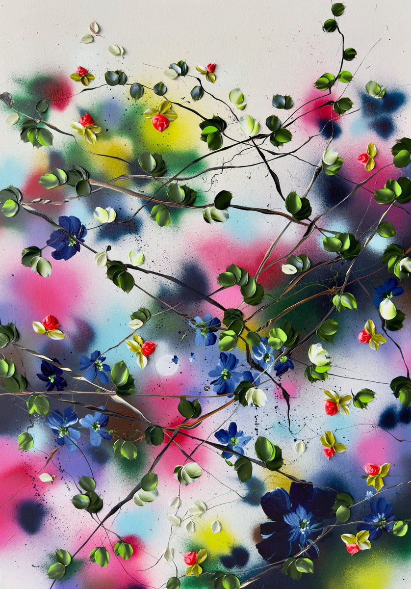 Abstract Acrylic Painting By Anastassia Skopp, 28 X 39, Kaori Vi, Original Artwork