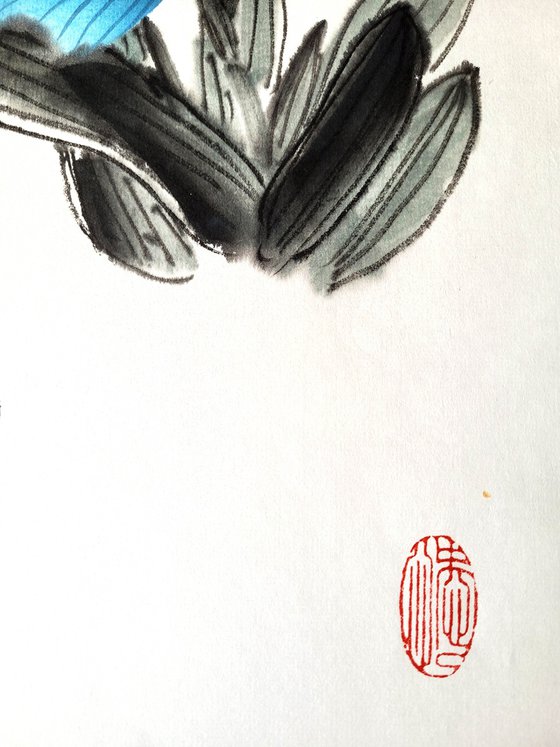 Blue Sky Irises and Honey Bees