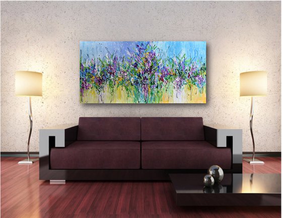 Summer Breeze - Abstract Wildflower Meadow, Palette Knife Art