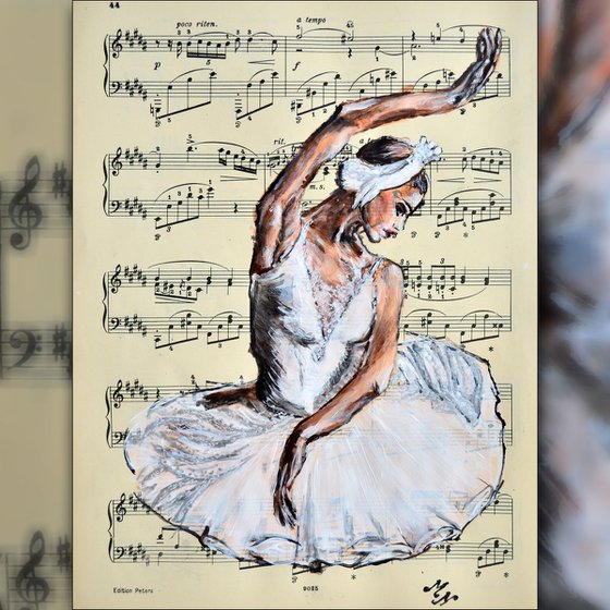 Ballerina XXXIII- Vintage Music Page, GIFT idea