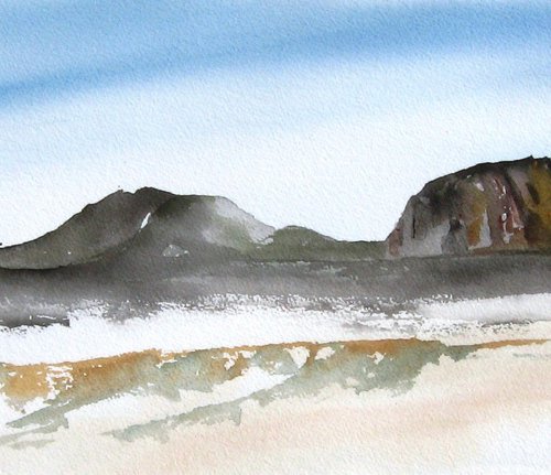 Hermit's Peak - Original Watercolor & Ink Painting by CHARLES ASH