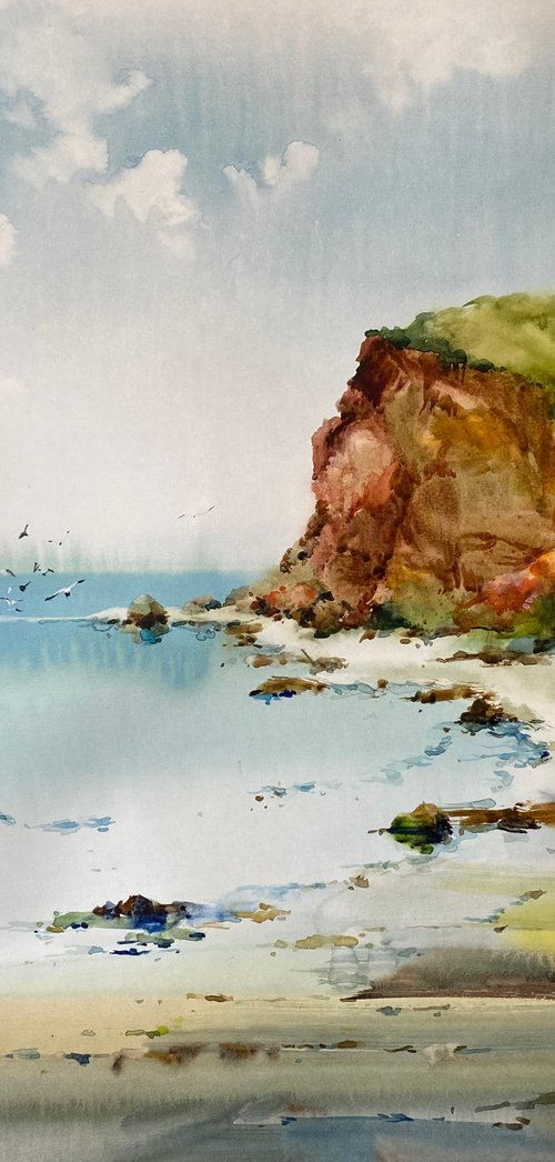 SOLD Watercolor "Quiet” perfect gift by Iulia Carchelan