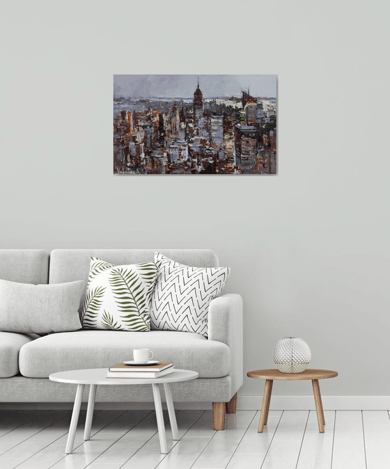 New York City - morning urban landscape painting