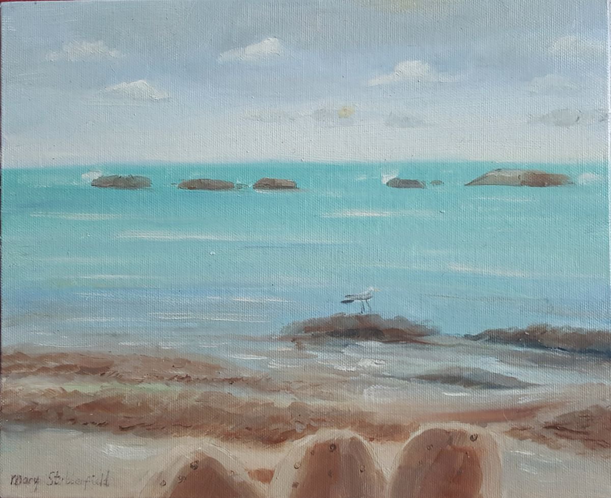 Impressionist Beach Scene 2 by Mary Stubberfield