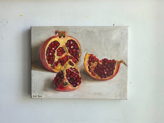 Pomegranate on white