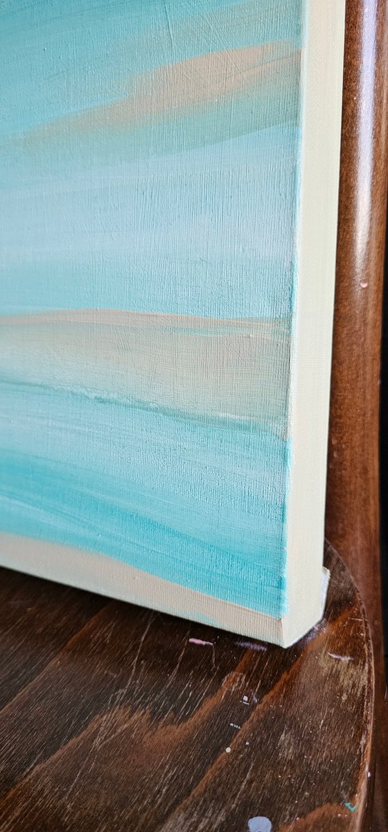 Soft seaside abstract tide vibe in aqua blue