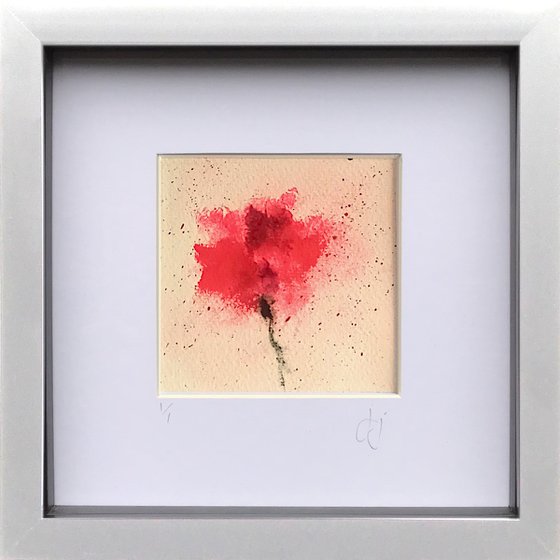 Floral 24 - Small abstract framed floral painting
