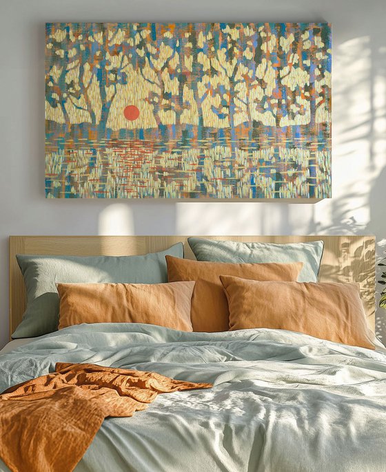 Pine Reflections at Sunset