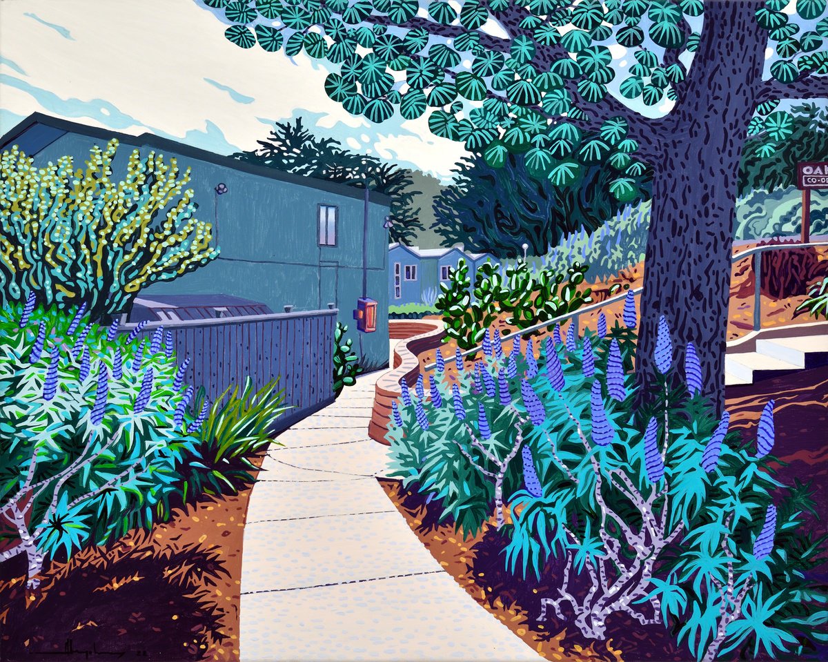 Impressionistic Landscape Acrylic Painting By Alex Nizovsky, 30 X 24, Oak Knolls Co-Op #1, Original Artwork