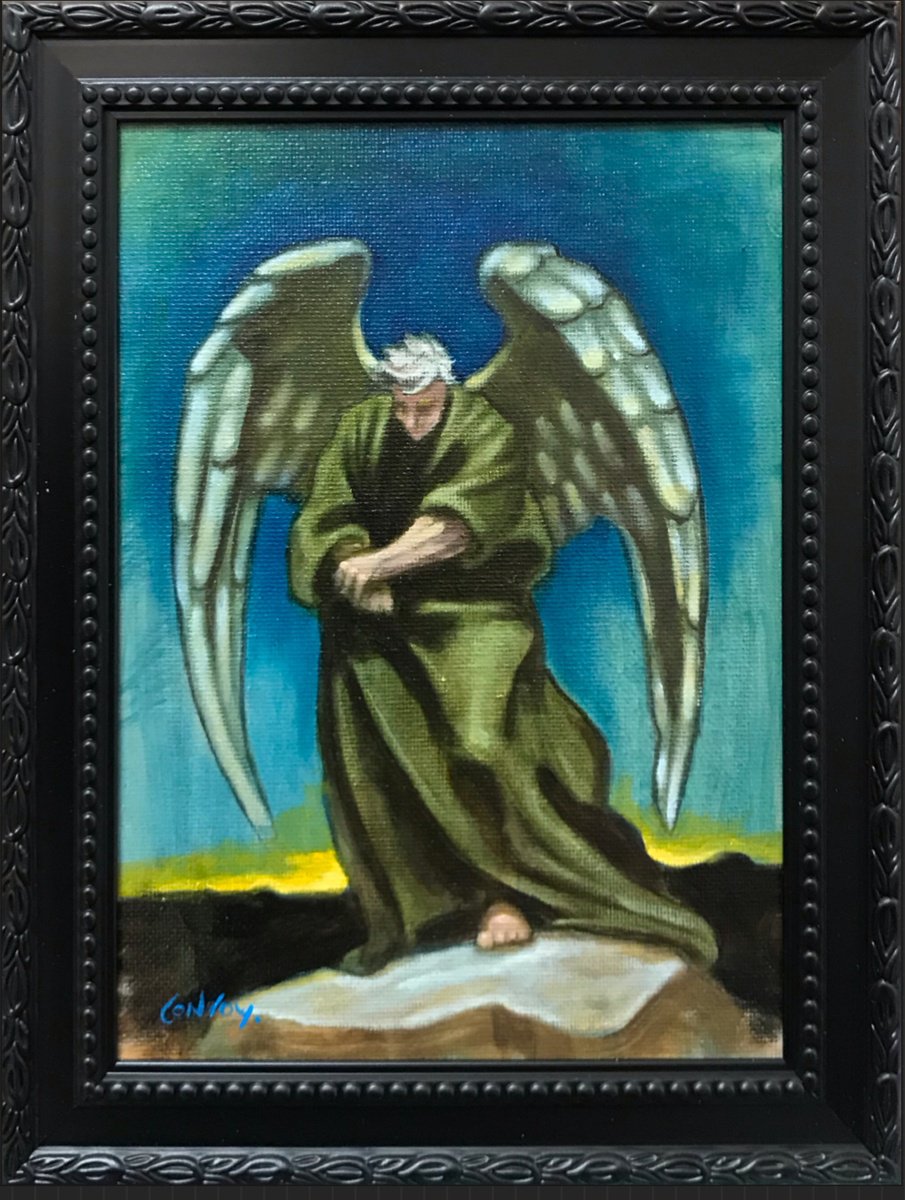 Expressive Portrait Oil Painting By Pete Conroy, 8 X 10", Down To Earth, Original Artwork