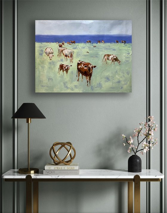 Landscape with cows.