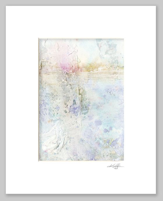 Serene Dream 2019 - 26 - Mixed Media Abstract Landscape / Seascape Painting in mat by Kathy Morton Stanion