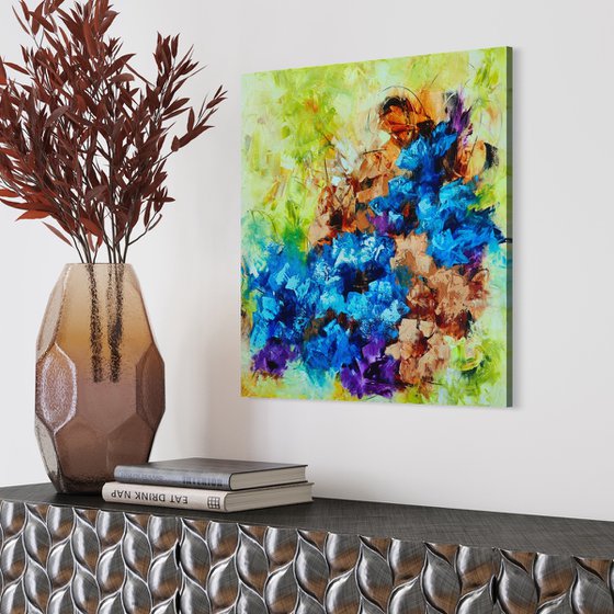 "Euphoria II" from "Colours of Summer" collection, abstract flower painting