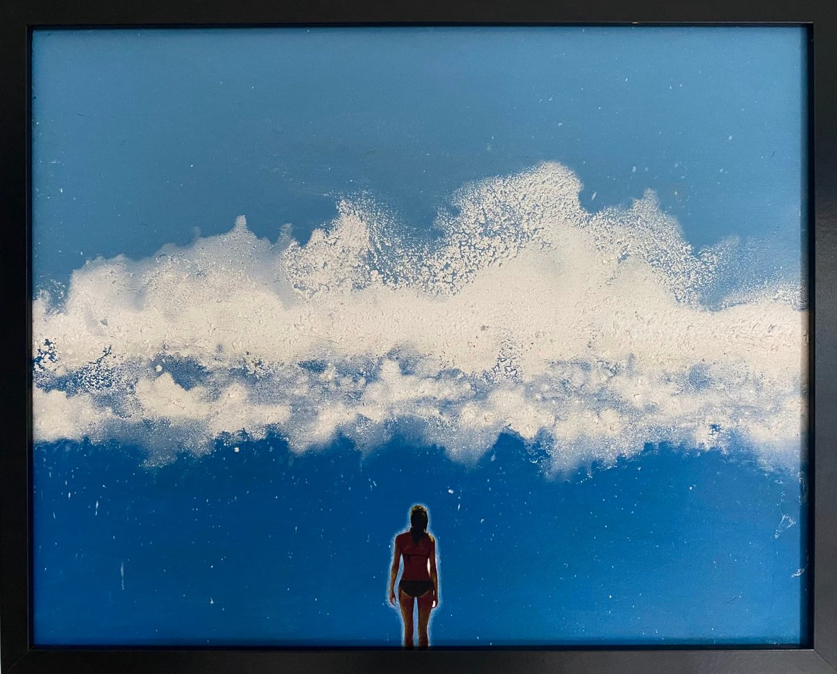 Surrealistic Landscape Painting By Stefano Pallara, 20 X 17", Peace Comes From Goodbyes N.4, Original Artwork