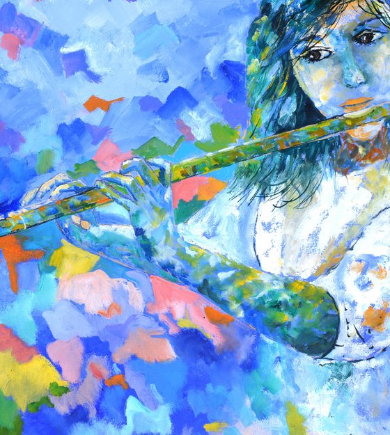 Playing the flute