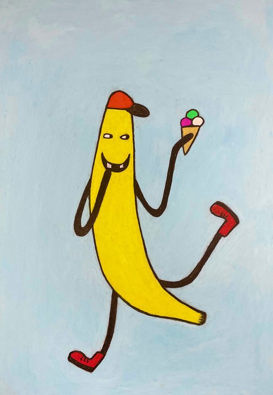 Banana with ice-cream