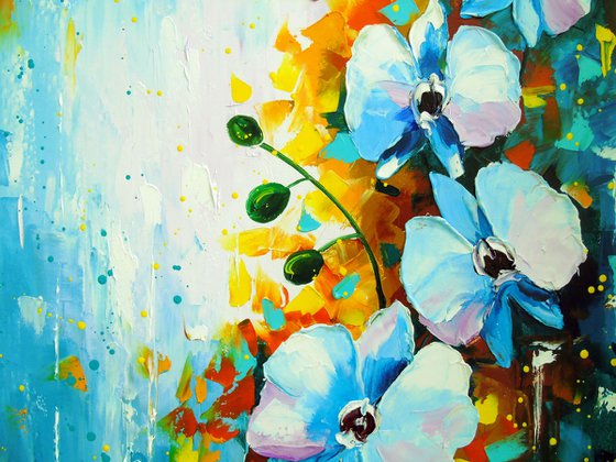 Orchid white and blue