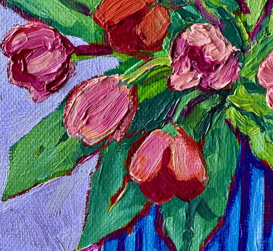 Red tulips bouquet