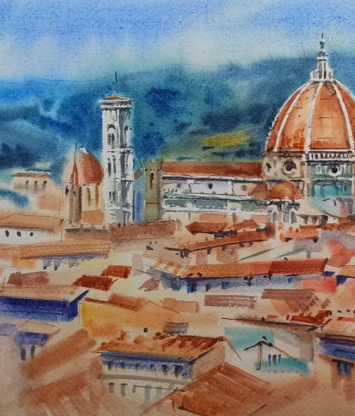 Panoramic view of Florence by Olga Drozdova