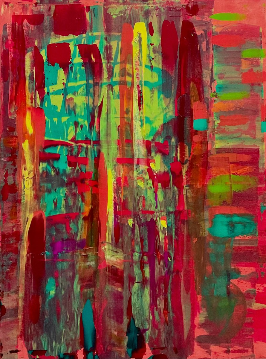 Organic Abstract Acrylic Painting By Vera Klimova, 24 X 31", Metamorphoses 1, Original Artwork